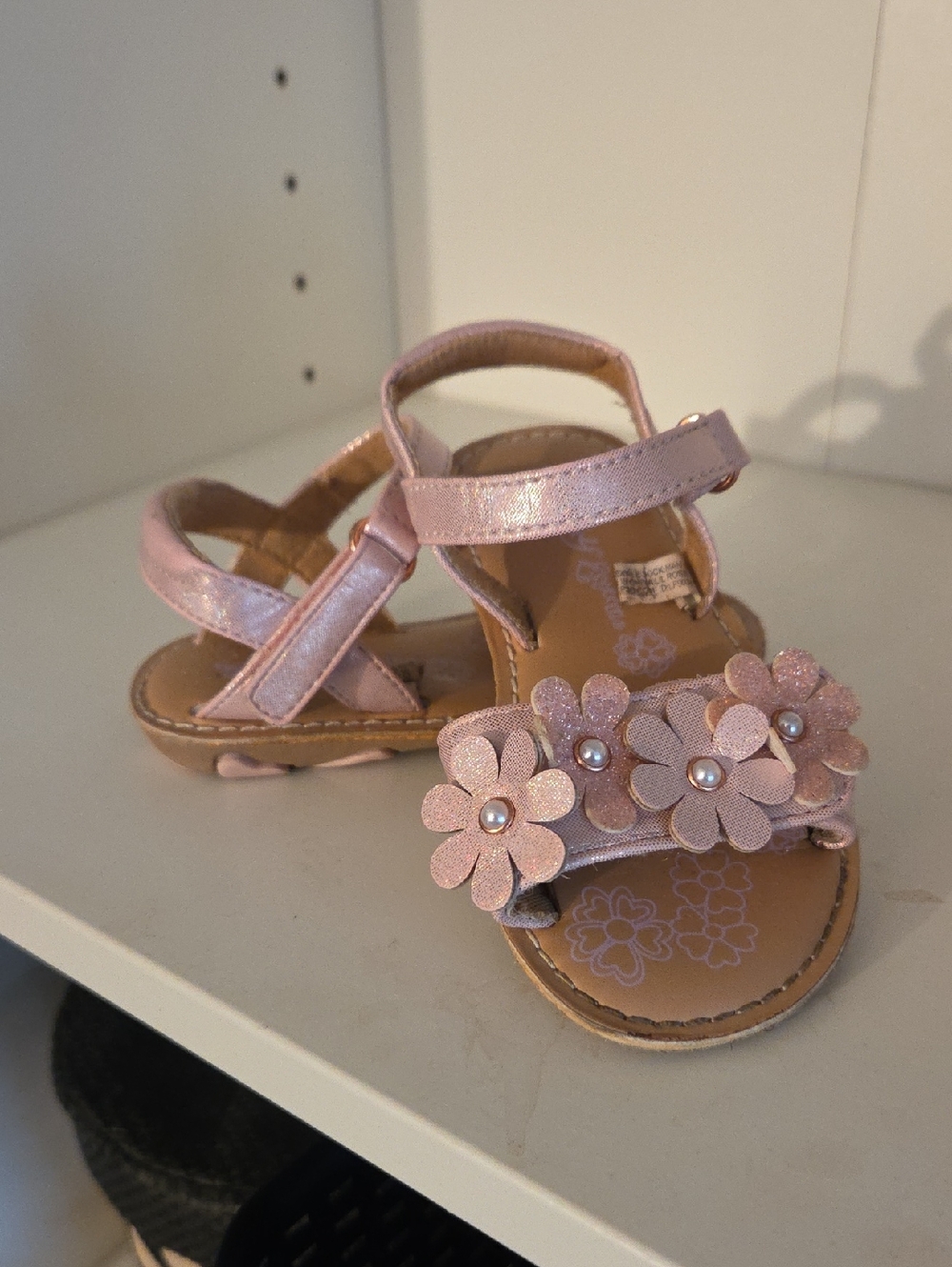 🎀Self Esteem Pink Floral Pearl Girls Sandals